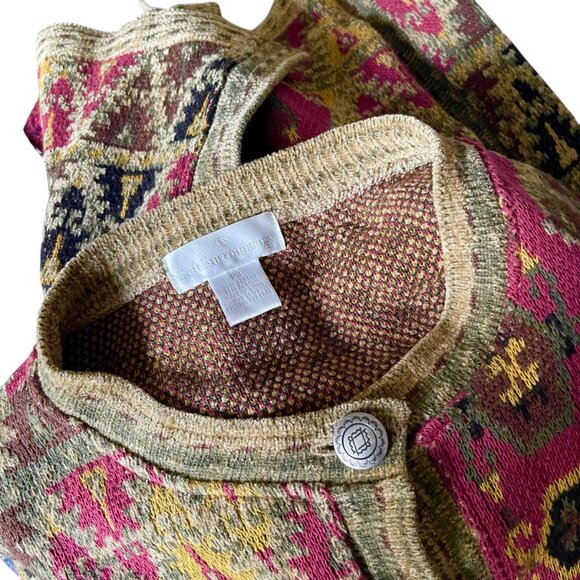 Soft Surroundings Tapestry Print Duster Maxi Sweater Coat - S - Picture 8 of 8